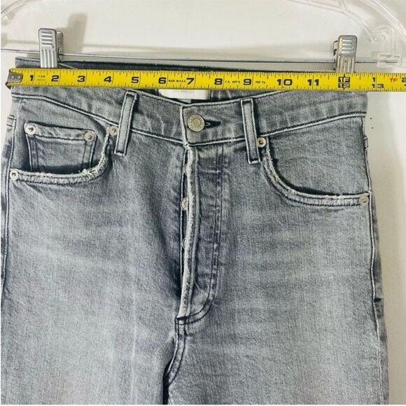 AGOLDE Nico High-Rise Raw Hem Button Fly Skinny Jeans Gray Size 24 - Picture 9 of 14